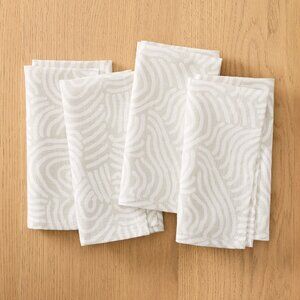 NIP! West Elm Line Work Cotton Napkins Set of 4